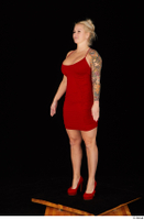  Jarushka Ross dressed red dress red high heels standing whole body 0002.jpg